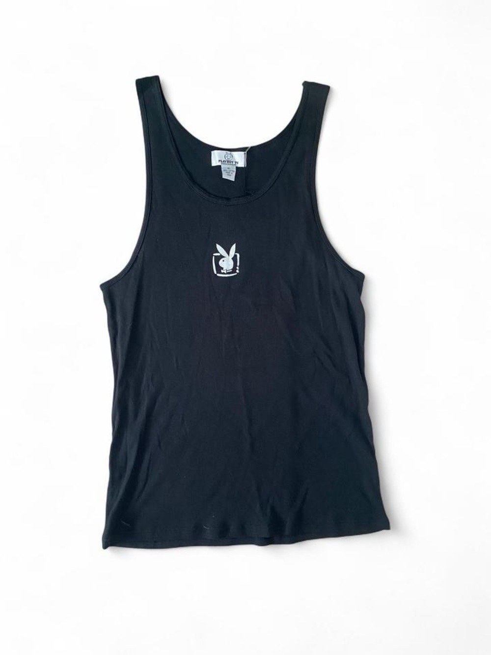 PLAYBOY Black Tank with White Bunny Logo